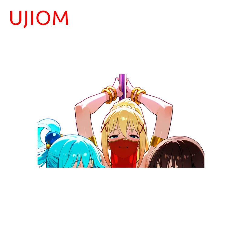 UJIOM Three Girls Wall Sticker Megumin Personality Air Conditioner Suitcase Vinyl Decal Scratch-Proof Kids Room Toilet Stickers