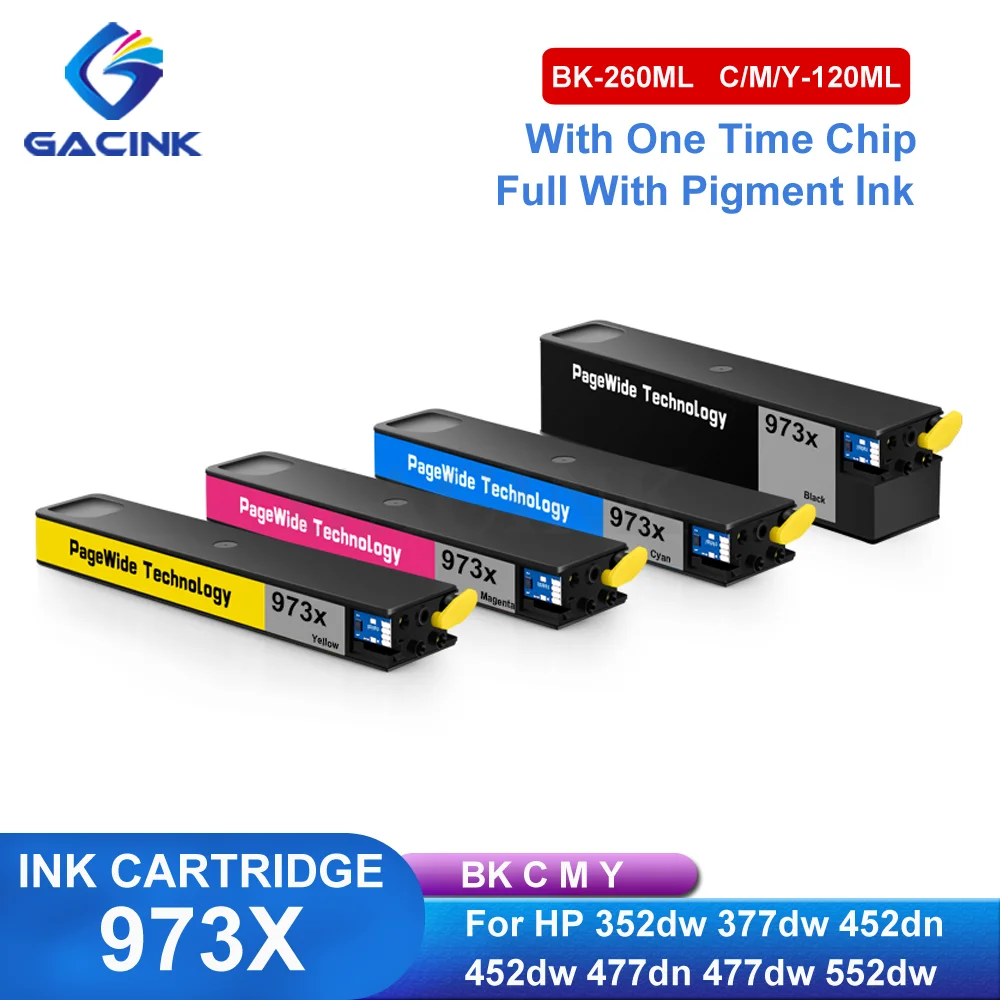 

973 973X 973XL Compatible Ink Cartridge With Pigment Ink For HP 352dw 377dw 452dn 452dw 477dn 477dw 552dw Printer