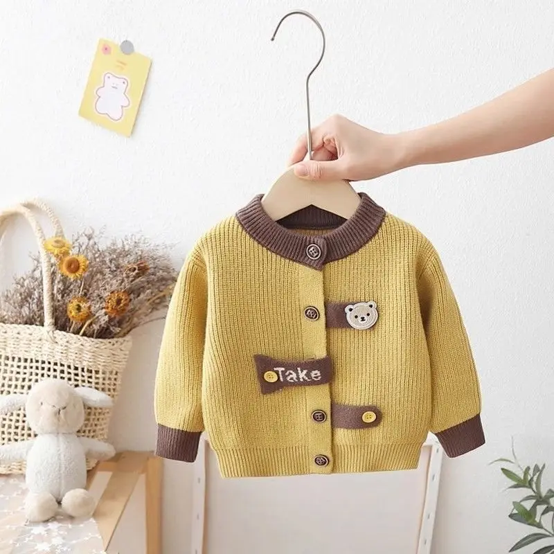 

Boys Spring and Autumn Jacket Children's Sweater 2026 New Baby Cartoon Boy Cartoon Knitted