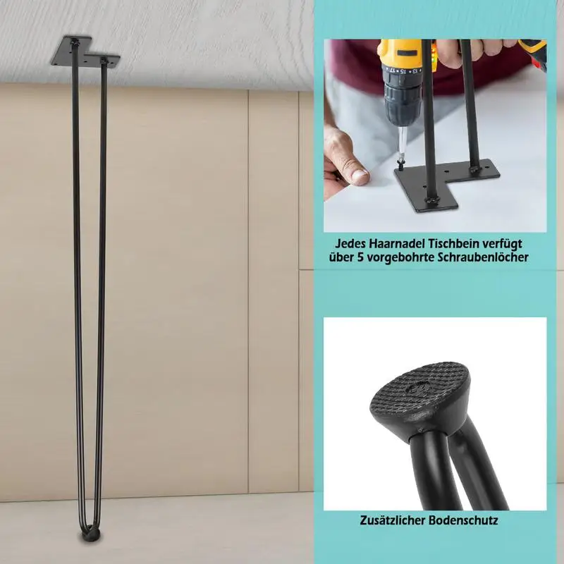 Patas de mesa de Metal, 2 patas de mesa de hierro, soporte de Base resistente, repuesto para banco, tocador, sofá, gabinete, estilo moderno