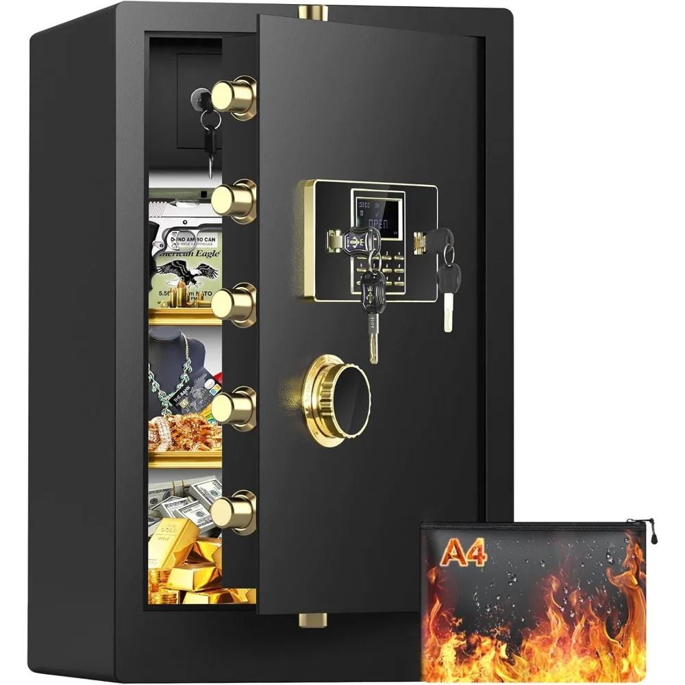 

8.1 Cuft Extra Large Home Safe Fireproof Waterproof, Heavy Duty Steel Security Safe Box with Fireproof Bag, Combination Lock and