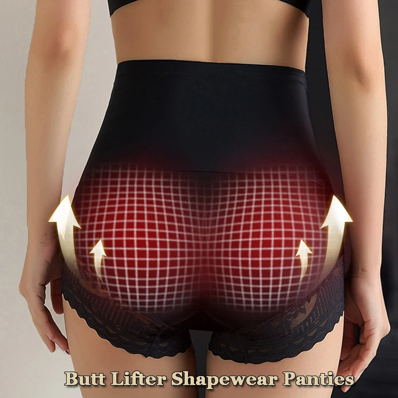Mutandine modellanti in pizzo da donna Vita alta Pantaloncini pancia piatta Butt Lifter Body Shaper Biancheria intima dimagrante Mutandine modellanti per il controllo della pancia