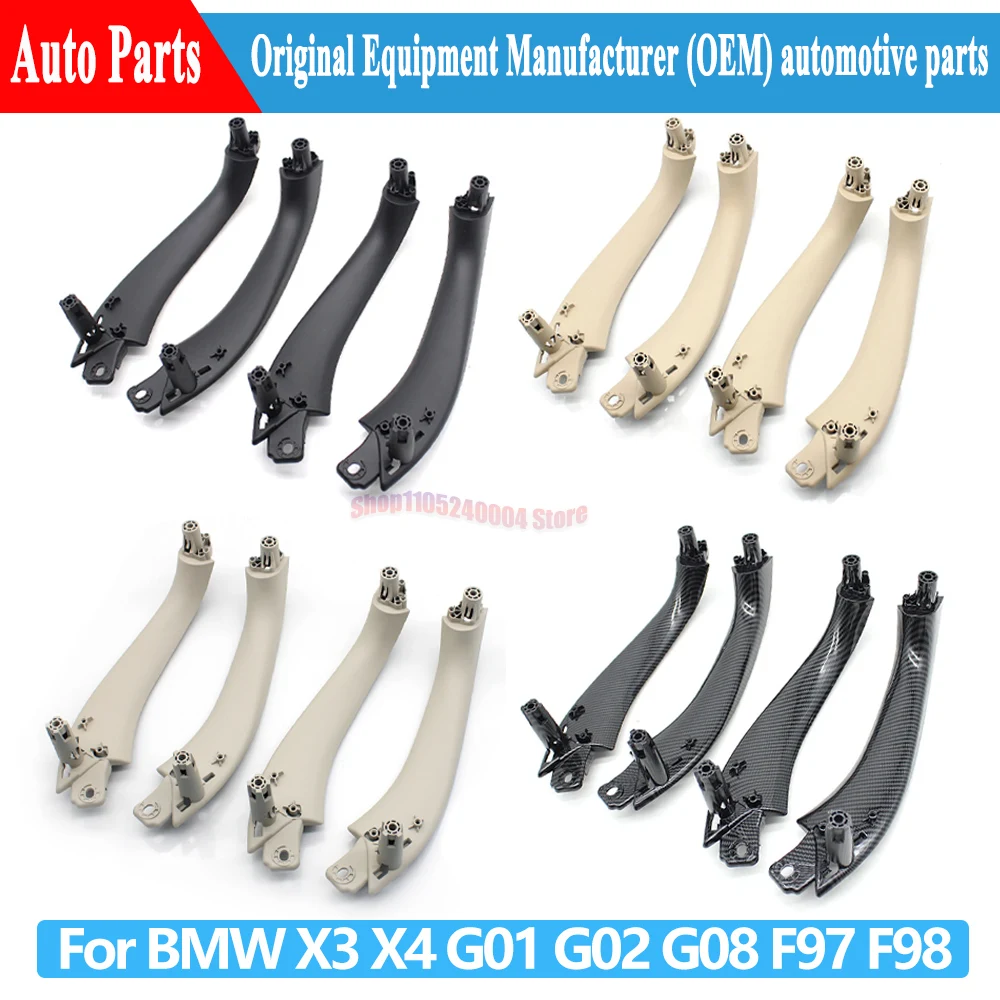 For BMW X3 X4 G01 G02 F97 F98 2018-2022 2PCS Car Front Rear Inner Door Left Right Handle Inside Pull Handle Panel Cover Trim