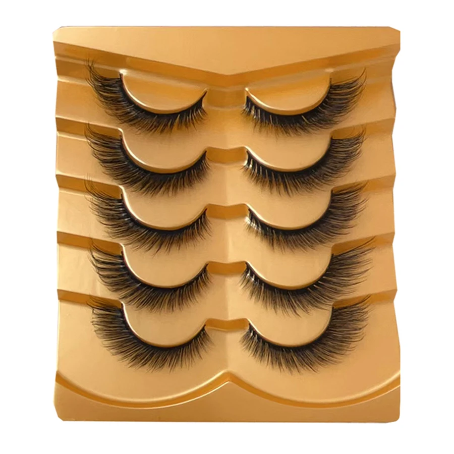 目を引くマンゴーアイ 3D 人工つけまつげ 5 組 - 長く太いまつげで目元を美しく演出します。