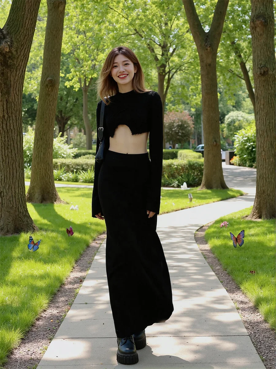 

Женские юбки Офисные женские всесезонные драпированные юбки со складками Женская мода Элегантная простая рабочая деловая официальная вечеринка Вечер