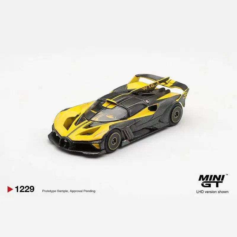 MINIGT 1:64 Bugatti Bolide ‘Flying Fireball’ Yellow Die-cast Car Model #1229