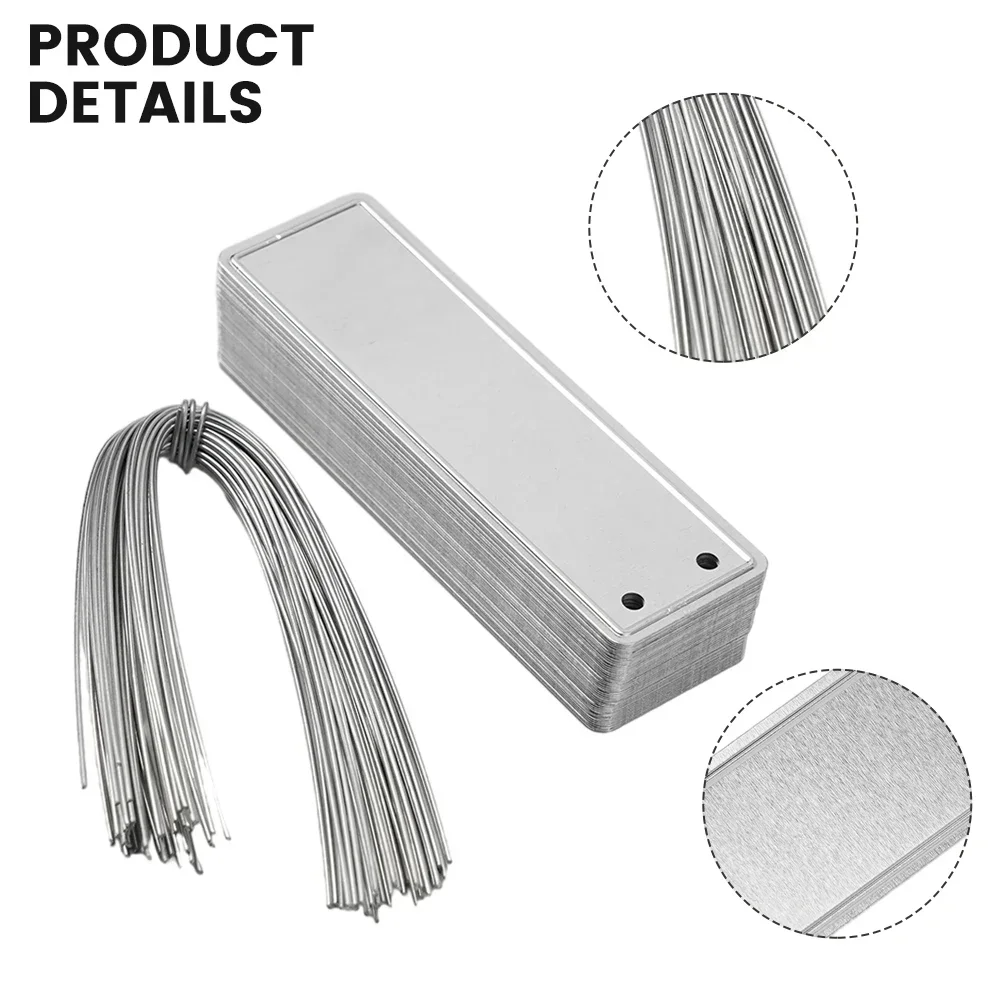 Tagi Etykiety na rośliny DIY Dwustronne zapisz Ogród Odporne na promieniowanie UV Wodoodporne Z Otworem 50 Zestaw 82 * 25 * 0,5 MM Brand New