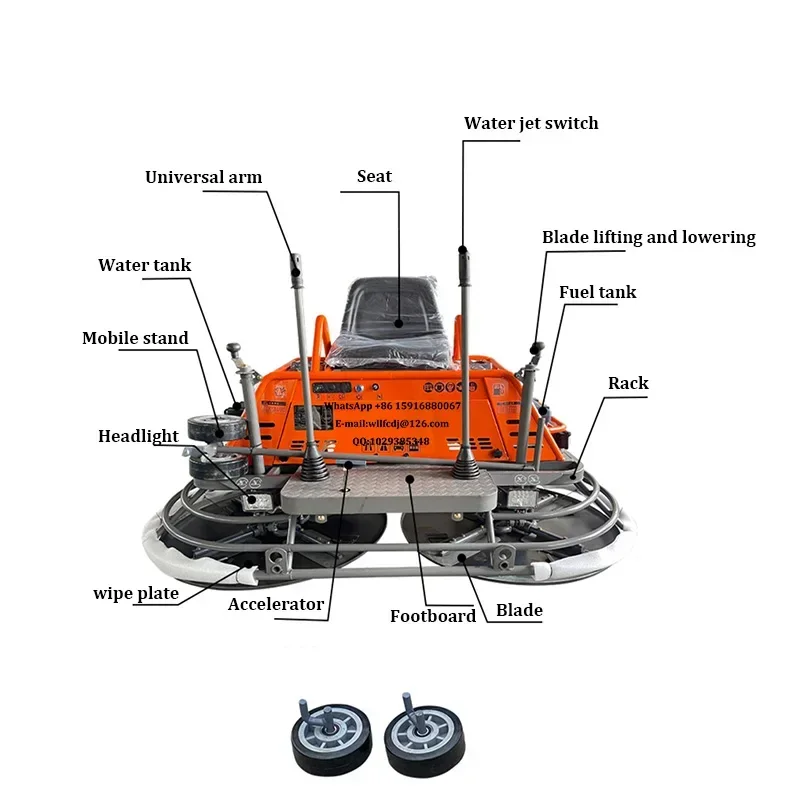 80-Type Driving Trowel Concrete Finishing Double Disc Gear Reducer Polished Pavement Double Speed Troweling Machine