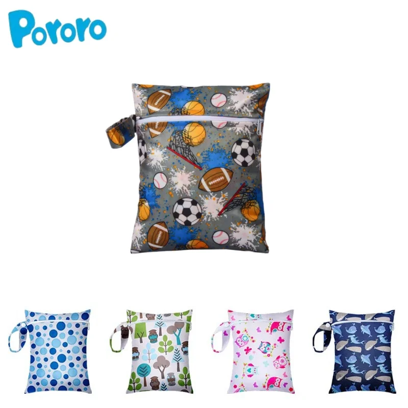 Pororo TPU Tas Penyimpanan Tahan Air Tas Popok Kain Kartun Lucu Kapasitas Besar Genggam Tas Travel Multifungsi Tas Basah