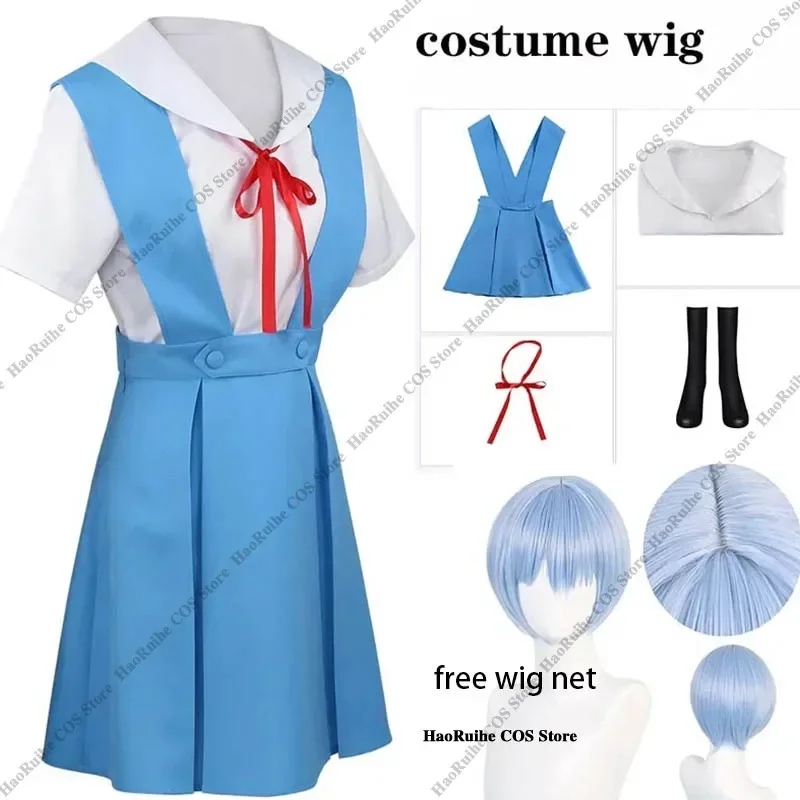 CosplayAyanami Rei Cosplay Dress with Socks Asuka Langley Sohryu School uniform Ayanami Rei Outfits  for Anime Comic Con Asuka c