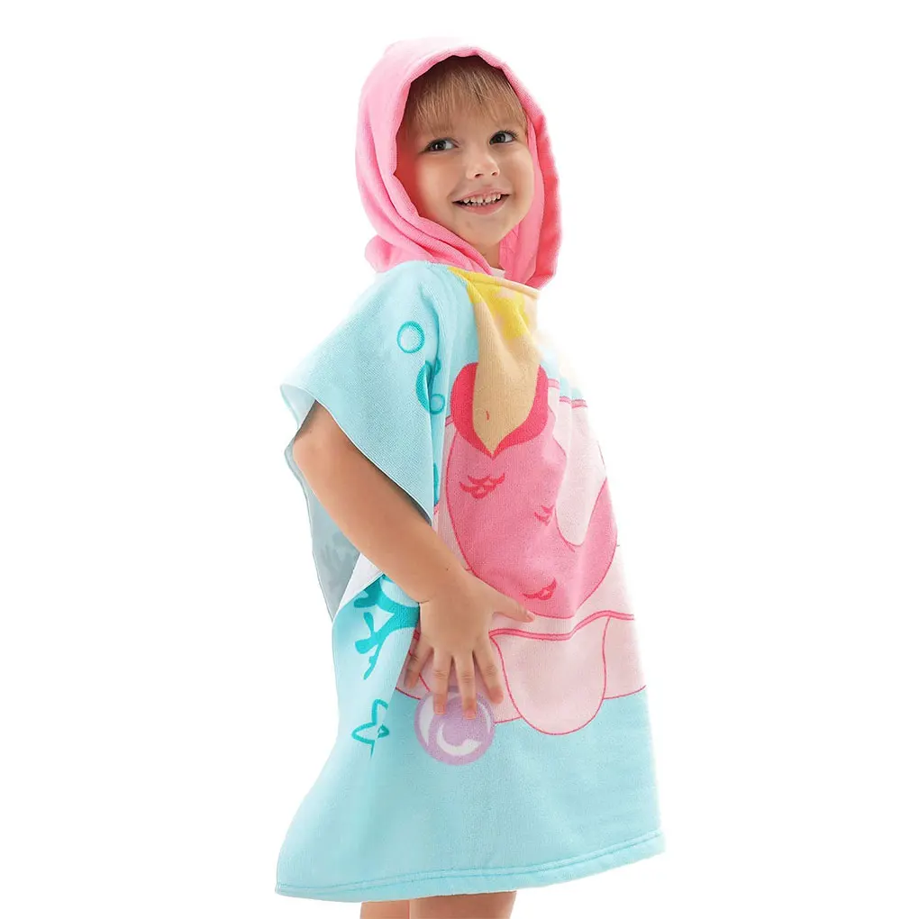 Toalla de baño OxfordCloth para bebé, toalla de playa con capucha para niños pequeños, sin mangas, sin mangas, estilo ancho 2