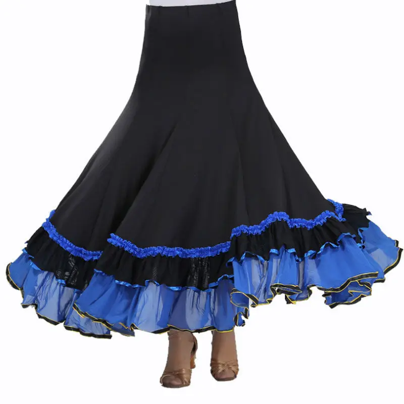 Costume da danza spagnola Costume da danza classica zingara Abito da flamenco per donna Gonne altalena Corazzata Sala da ballo Prestazioni del ventre