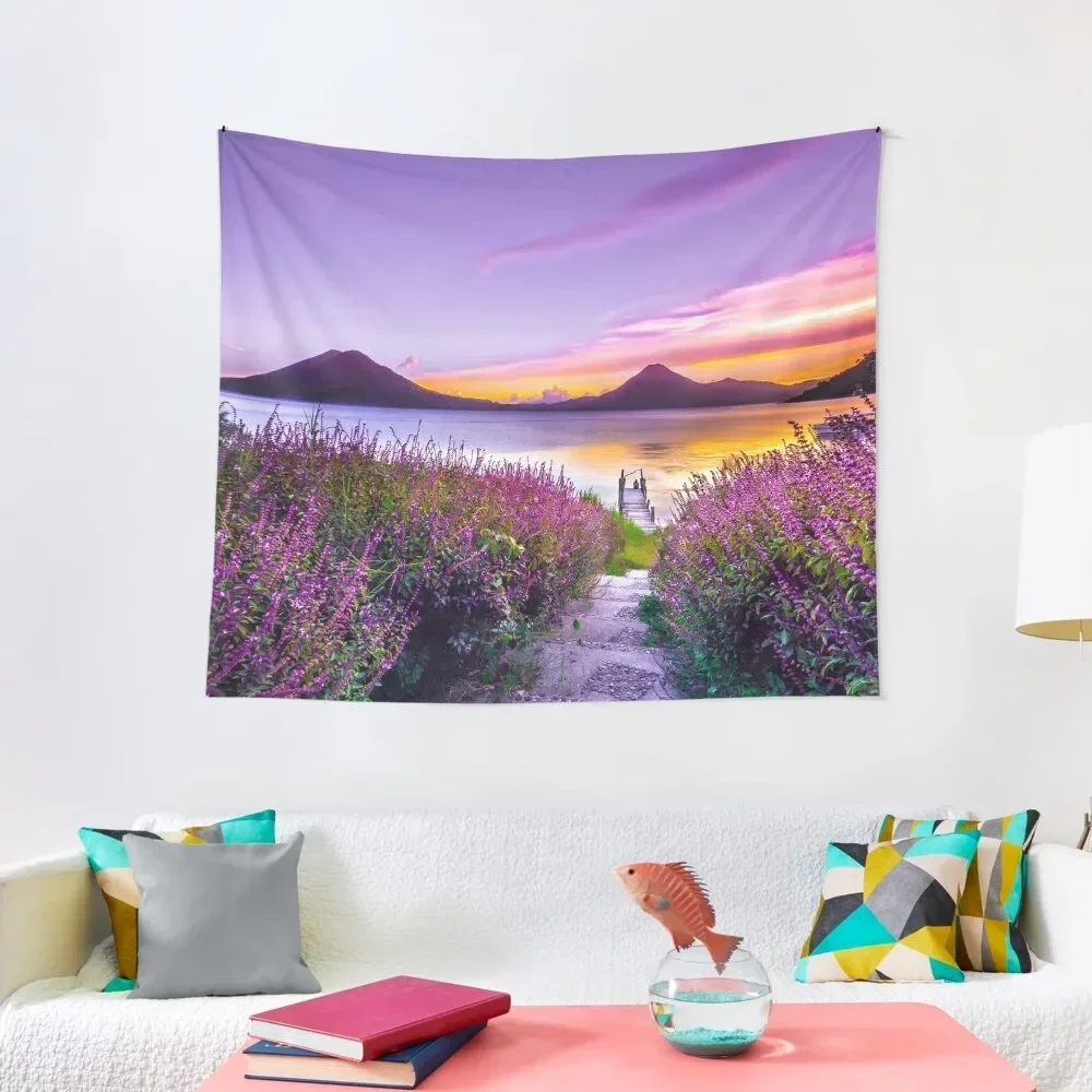 

Lago de Atitlán - Lake in Guatemala Tapestry Carpet Wall Outdoor Decoration Decoration Bedroom Decoration Home Tapestry