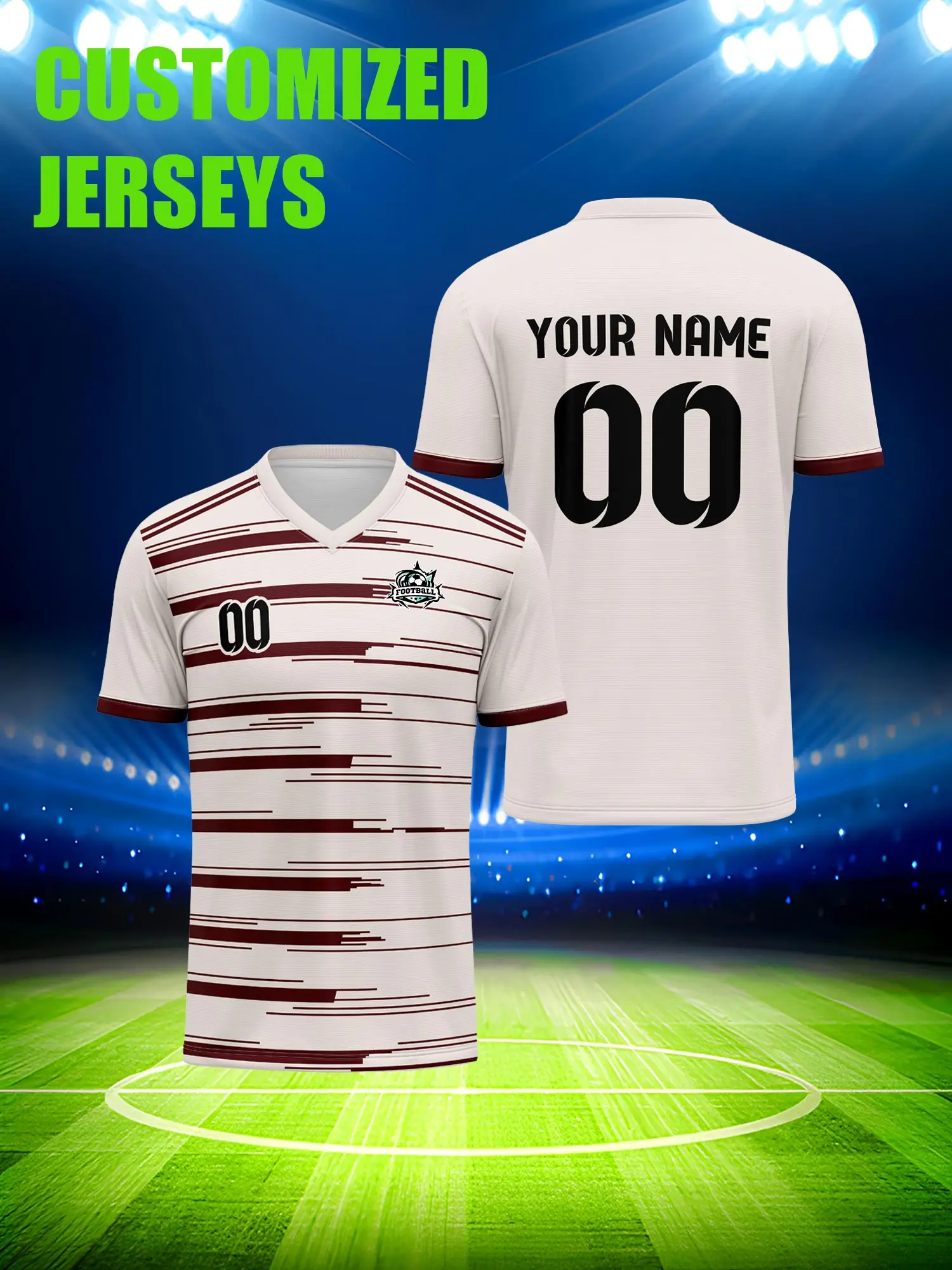 

Футболка для футбола с индивидуальным изображением, номером и именем, профессиональная игровая форма для соревнований высшего уровня.