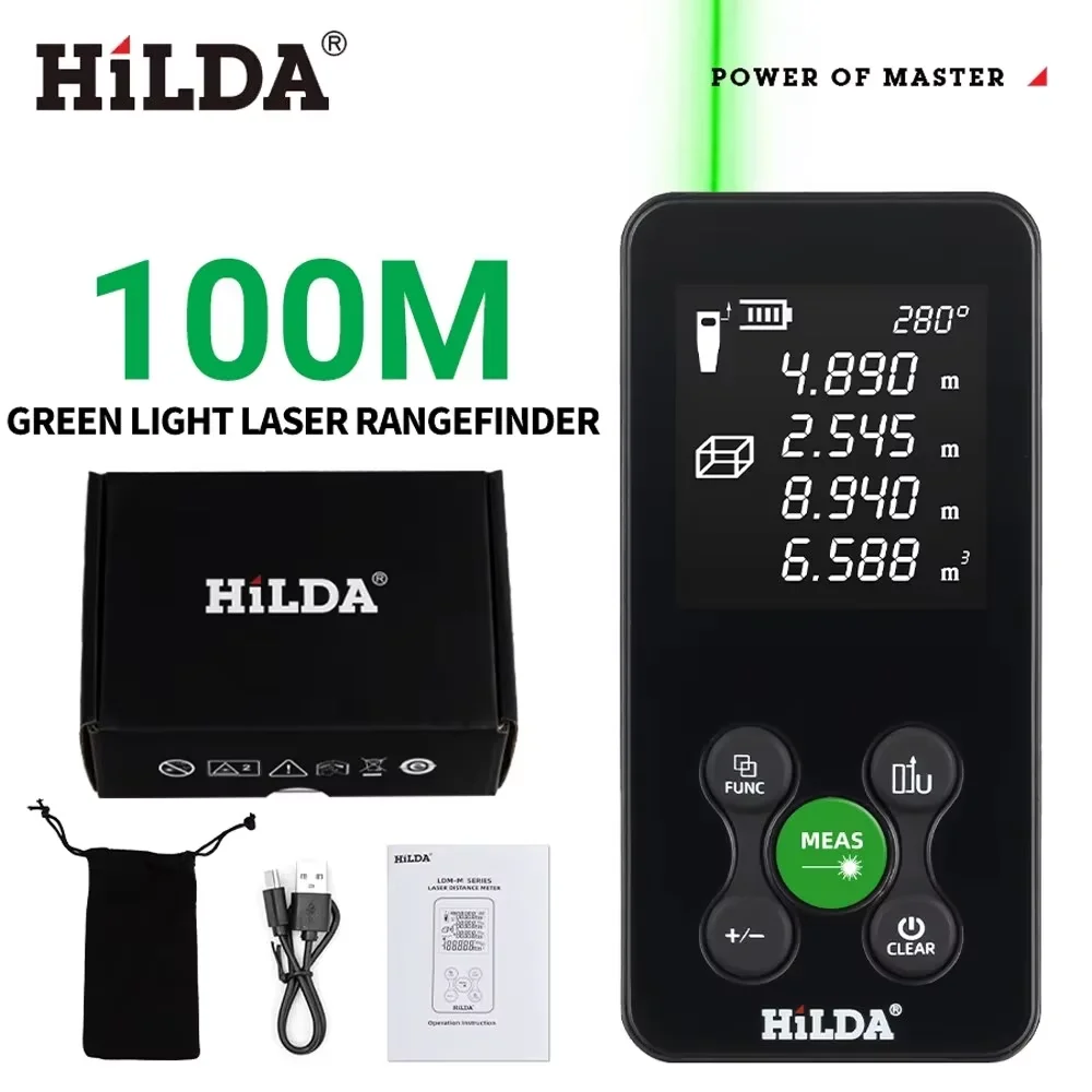 HILDA 50/100/120M Laser-Entfernungsmesser Wiederaufladbarer Laser-Distanzmesser Digitales Maßband mit Winkelmessung für Bauarbeiten – Detail 11