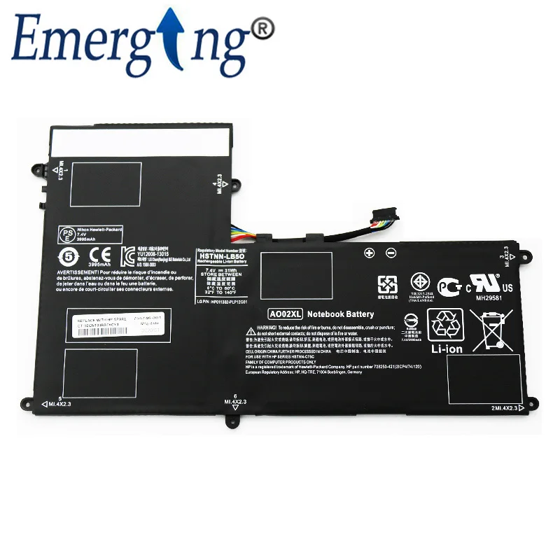 7.4V 31WH Original New Laptop Battery AO02XL for HP ElitePad 1000 G2 HSTNN-LB5O 728250-1C1 728558-005 728250-421