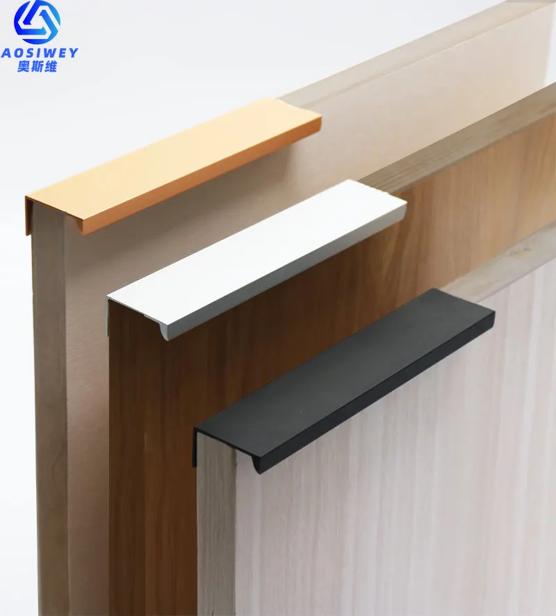 Cabinet Pulls Drawer Knobs Black Silver Orange Gold Hidden Handles Stainless Steel Kitchen Cupboard Furniture Hardware