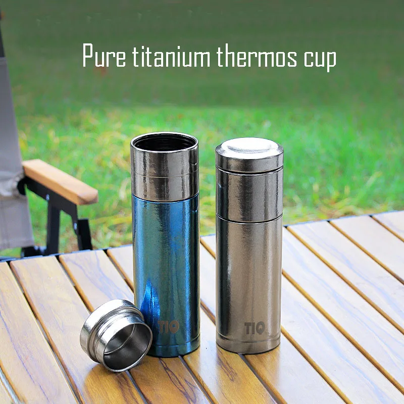 

300/400ML Pure Titanium Thermos Cup,Double Layer,Water And Tea Separation,Sealed Leak Proof,Home,Outdoor Portable Water Bottle