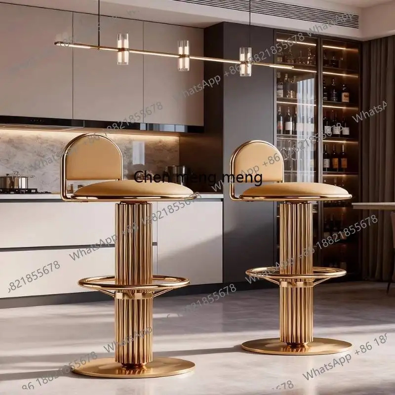 

Italian Luxury Bar Chair Metal Backrest Adjustable Modern Bar Chair Barstool Ergonomic Design Krzeslo Barowe Club