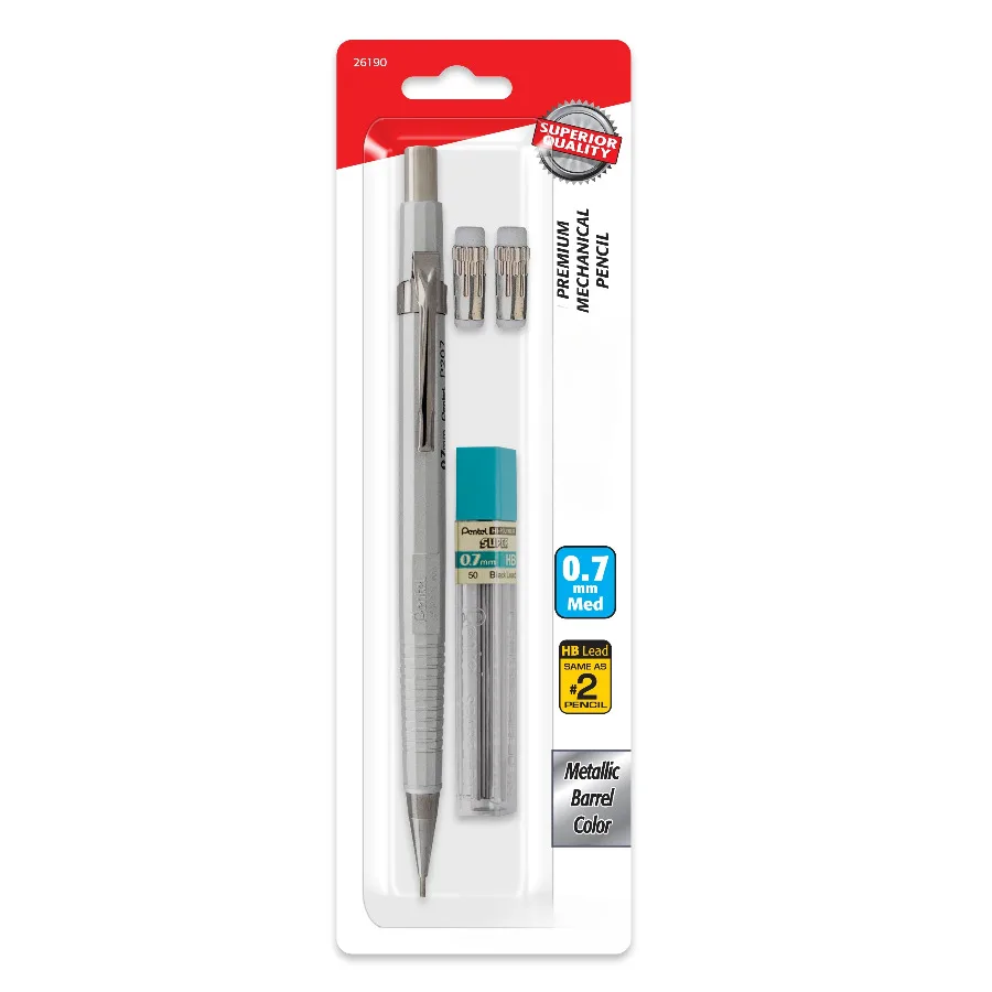 

Механический карандаш Pentel Metallic, 0,5 мм со свинцом и ластиком