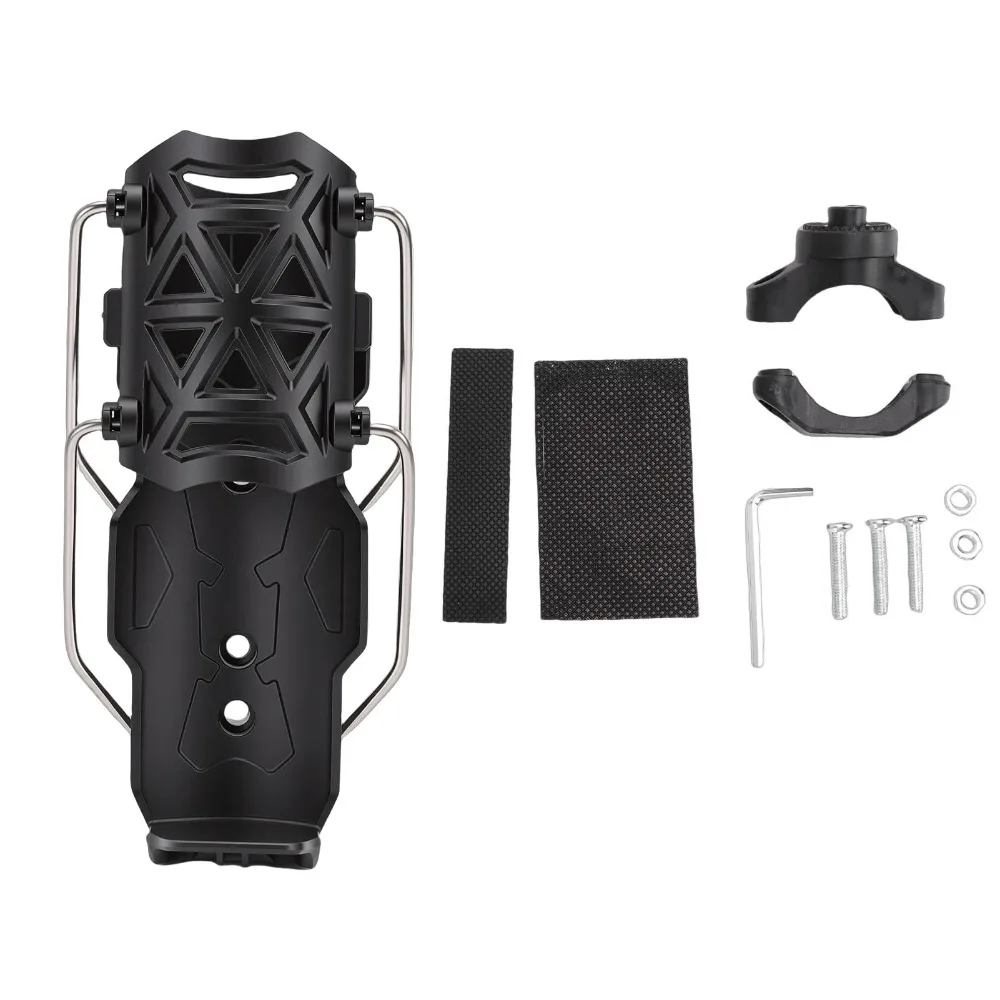 Black Punch-Free Adaptive Rotatable Water Cup Holder Plastic Adjustable Guard Bar Mount Cup Storage Rack