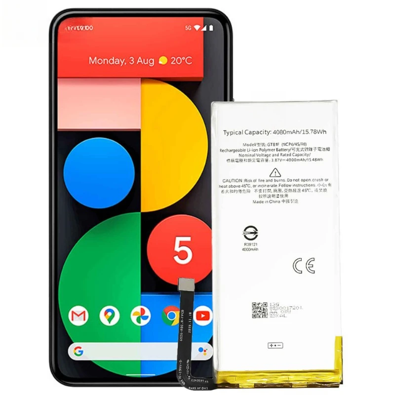 GTB1F 4080mAh Pixel 5 Replacement Battery For HTC Google Pixel 5 Pixel5 GD1YQ GTT9Q Smart Mobile Phone  Batteries In Stock