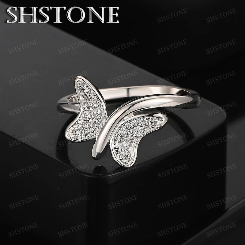 

New 925 Sterling Silver Butterfly Rings Fashion Charm Engagement Jewelry Party Men Women Romantic Wedding Gift Accessories