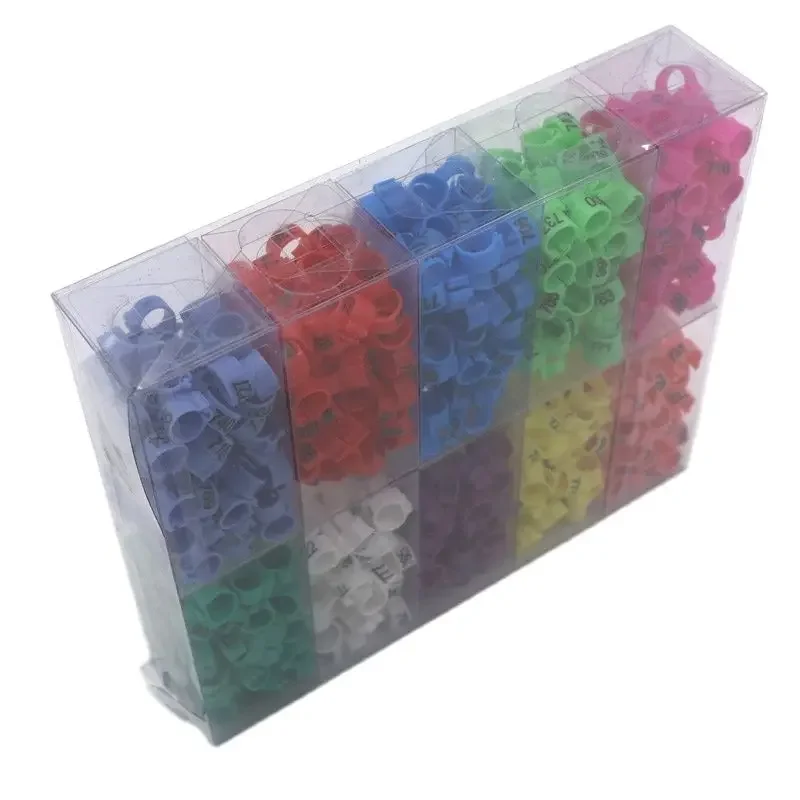 1000 sztuk Plastikowy pierścień na nogę ptaka 10 kolorów Przepiórka Papuga Kurczak Cyfrowe pierścienie dla gołębi Narzędzia do przenoszenia gołębi z numerem klipsa dla ptaków