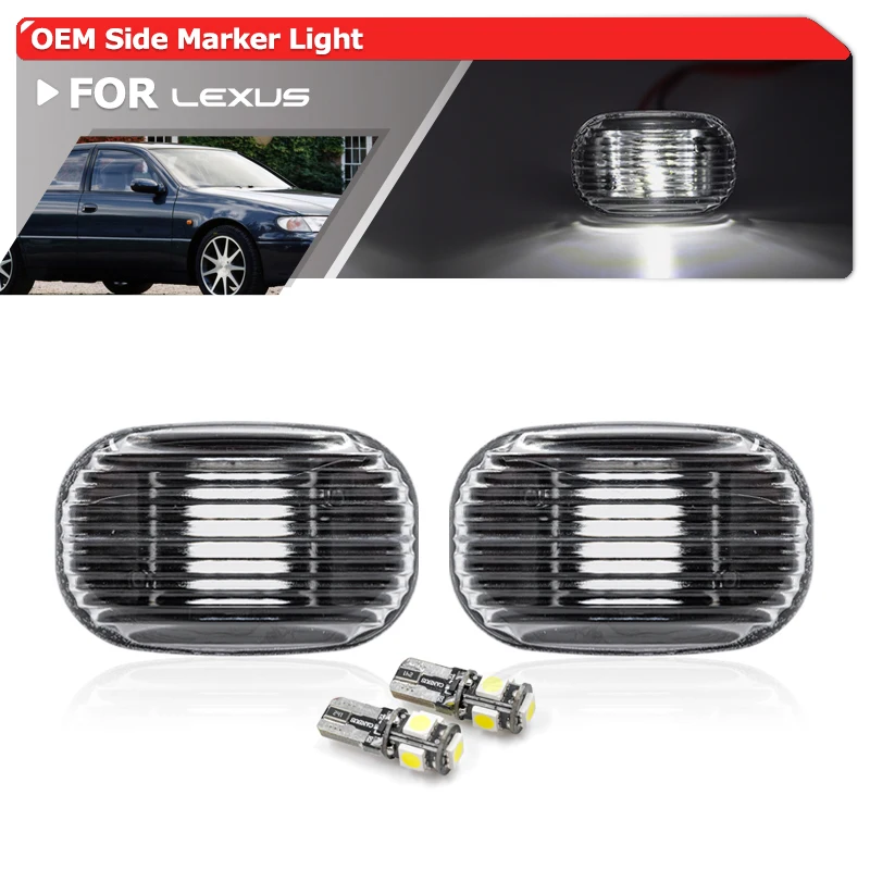 JDM النسخة ل كزس GS300 JSZ147 RX XU1 RX300 330 350 450h MCU15 MCU3 GSU3 MHU3 OEM مصد يتم تثبيته لحماية العجلات الجانب ماركر ضوء W/T10 لمبة #1