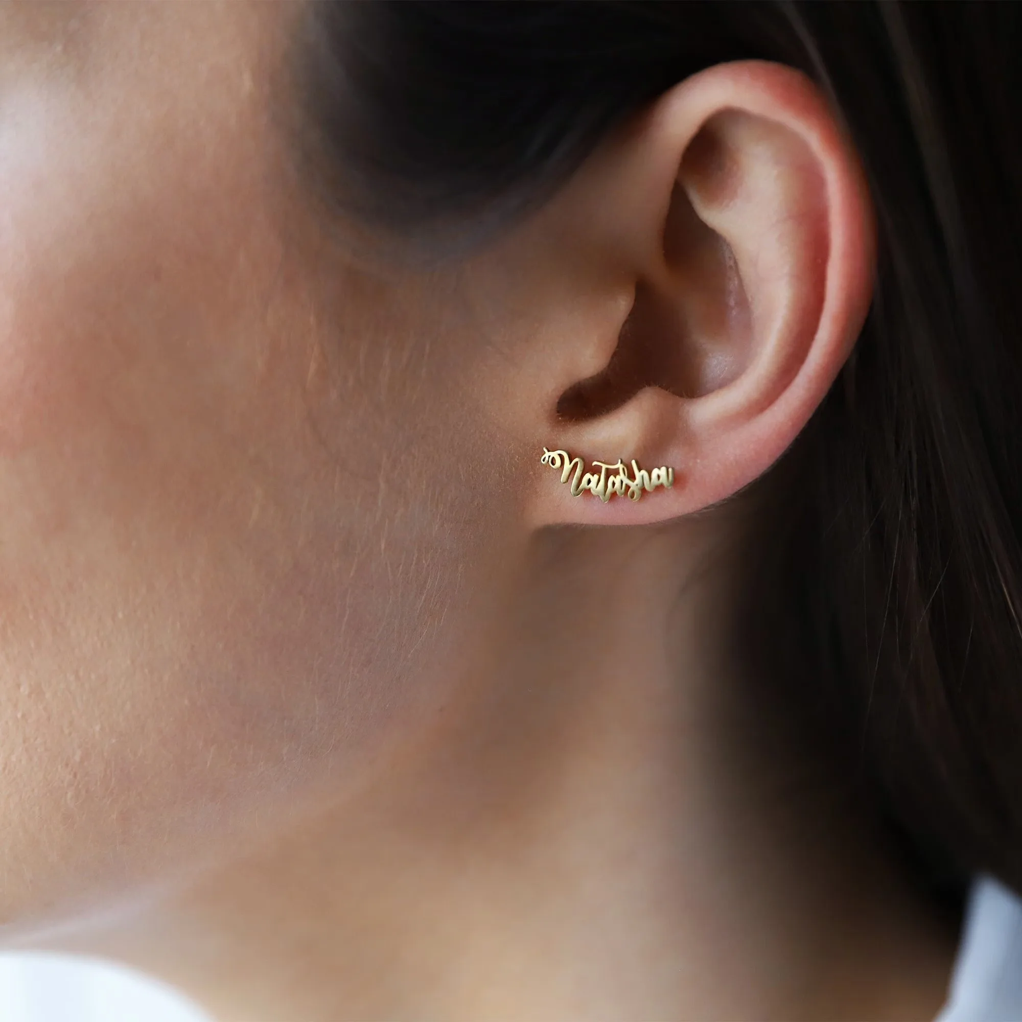 

Custom Name Earring Personalized Nameplated Hoop Earrings For Women Piercing Stud Dainty Gift Handmade Stainless Steel Jewelry