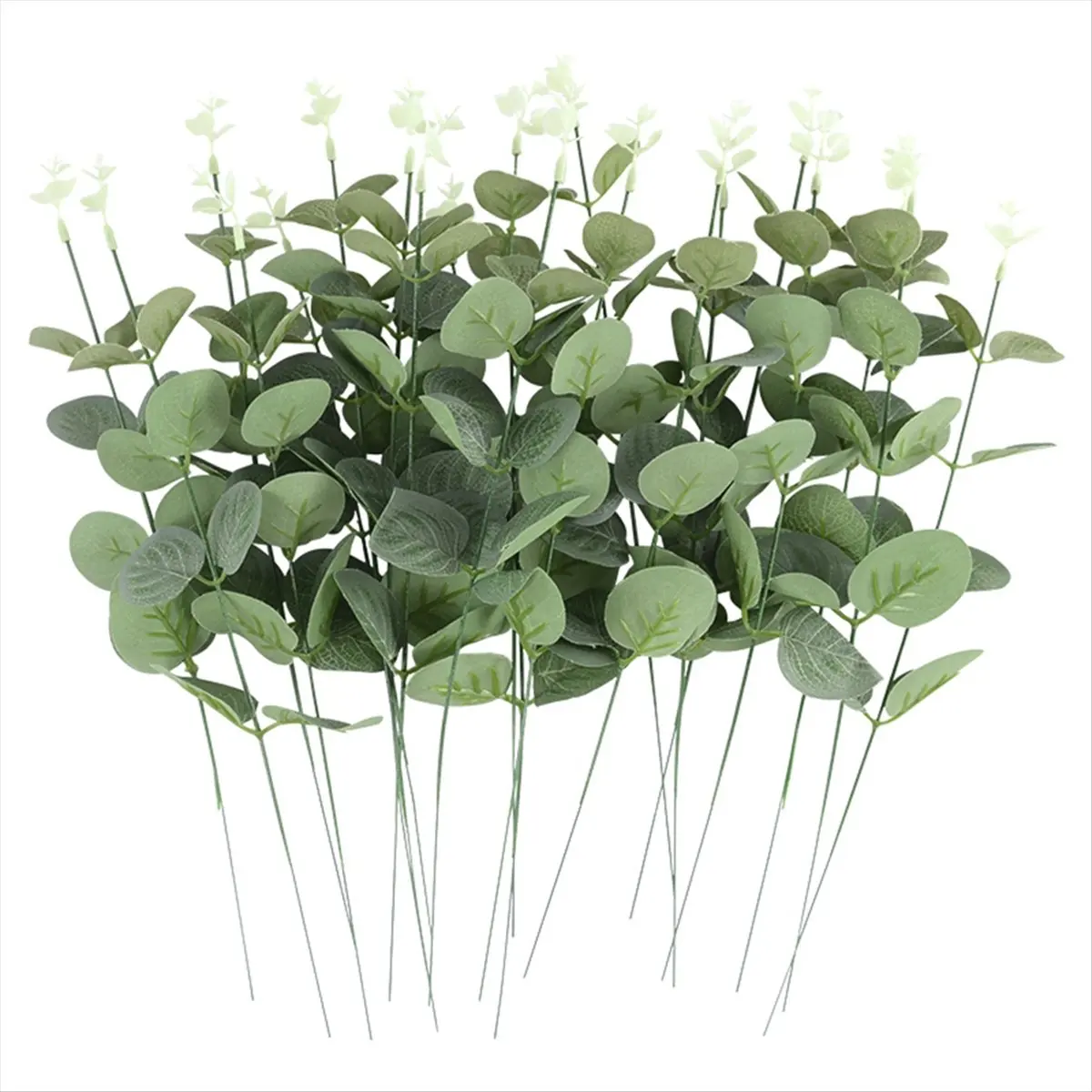 A32I 20PCS Fake Plants Silk Eucalyptus Leaf Diy Decorations for Home Garden Wedding Scrapbooking Artificial Flower