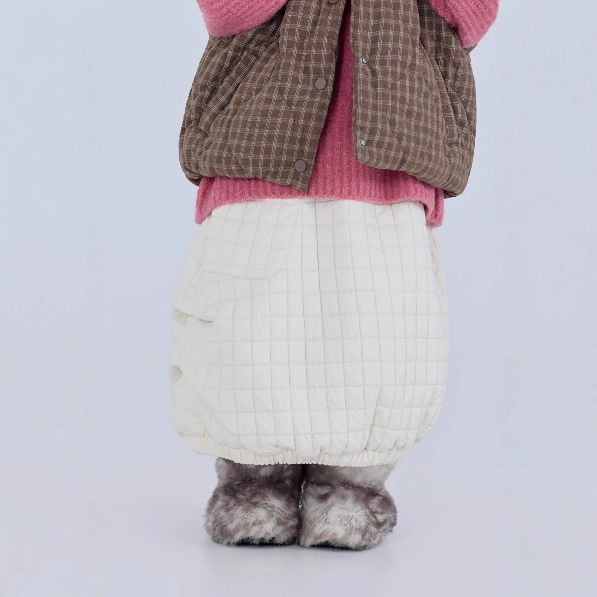 

Платье UNITIM для маленьких девочек, новое зимнее клетчатое однотонное утепленное детское хлопковое платье для девочек, универсальная детская теплая юбка для девочек