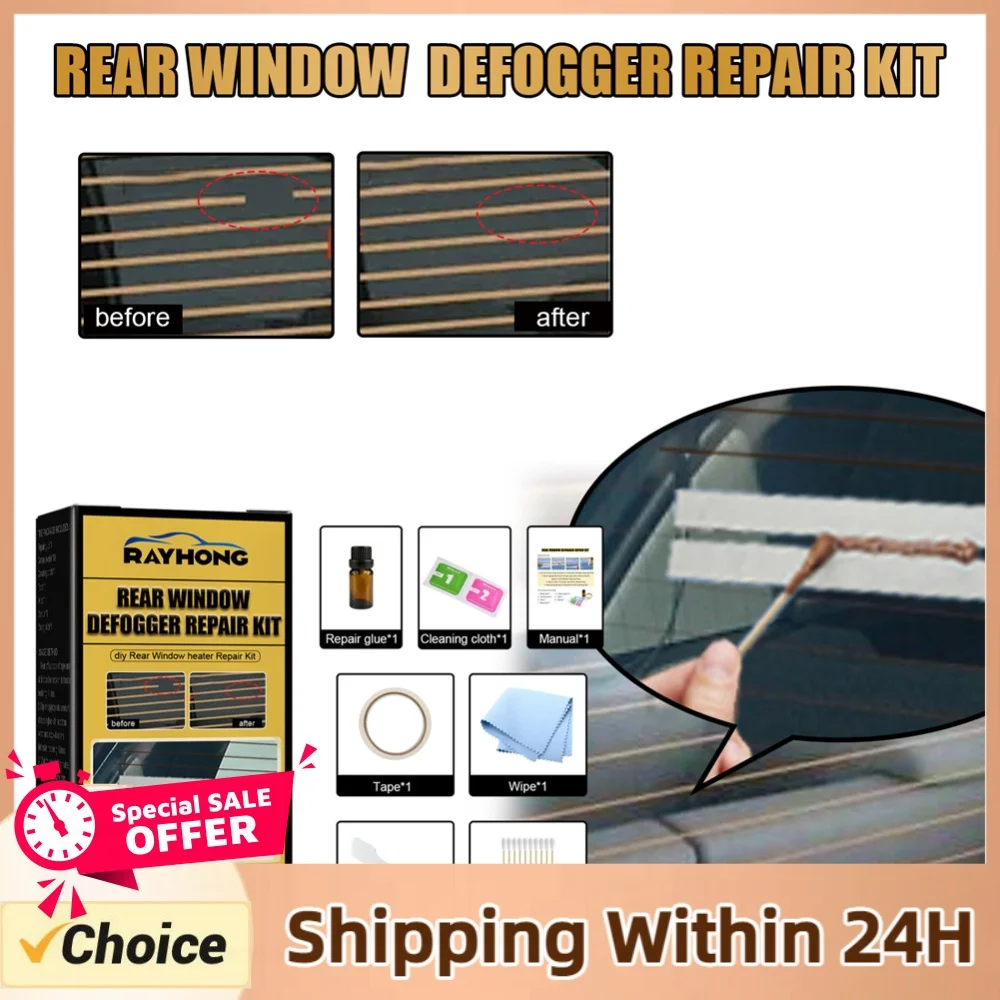 Car Rear Window Defogger Repair Kit DIY Quick Repair Grid Defroster Kit Fix Heater Glass Lines Defroster Grid Car Accessories