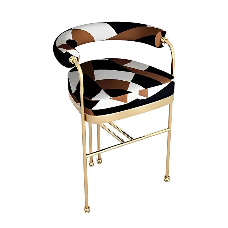 

Simple modern designer stainless steel high stool reception chair