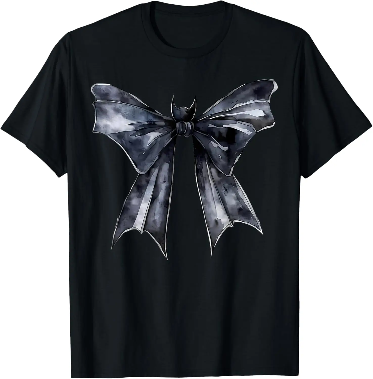 Black Coquette Bow Retro Bat Gothic Halloween Spooky Season T-Shirt