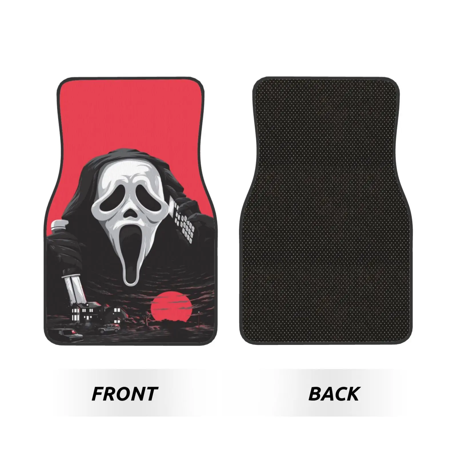 Horror Movie Ghost Killer Car Floor Mats Non-Slip Carpets Rugs Front & Rear Car Foot Mats Set of 4 Pcs Auto Accessories Decor