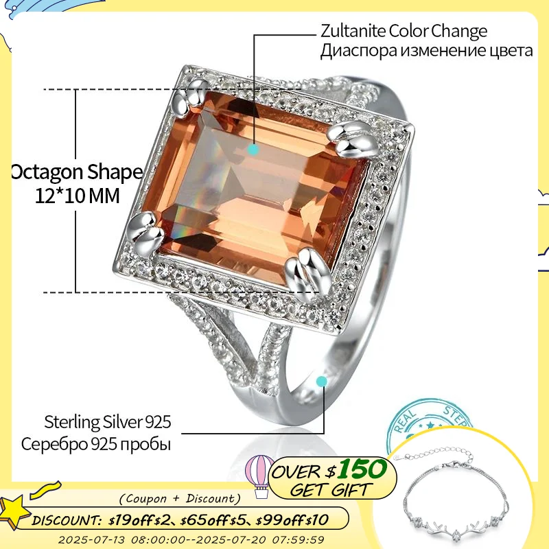 

Женское серебряное кольцо с зултанитом, кольца унисекс, дизайнерские, созданы с диаспорой S925, обручальные кольца, подарки на день рождения