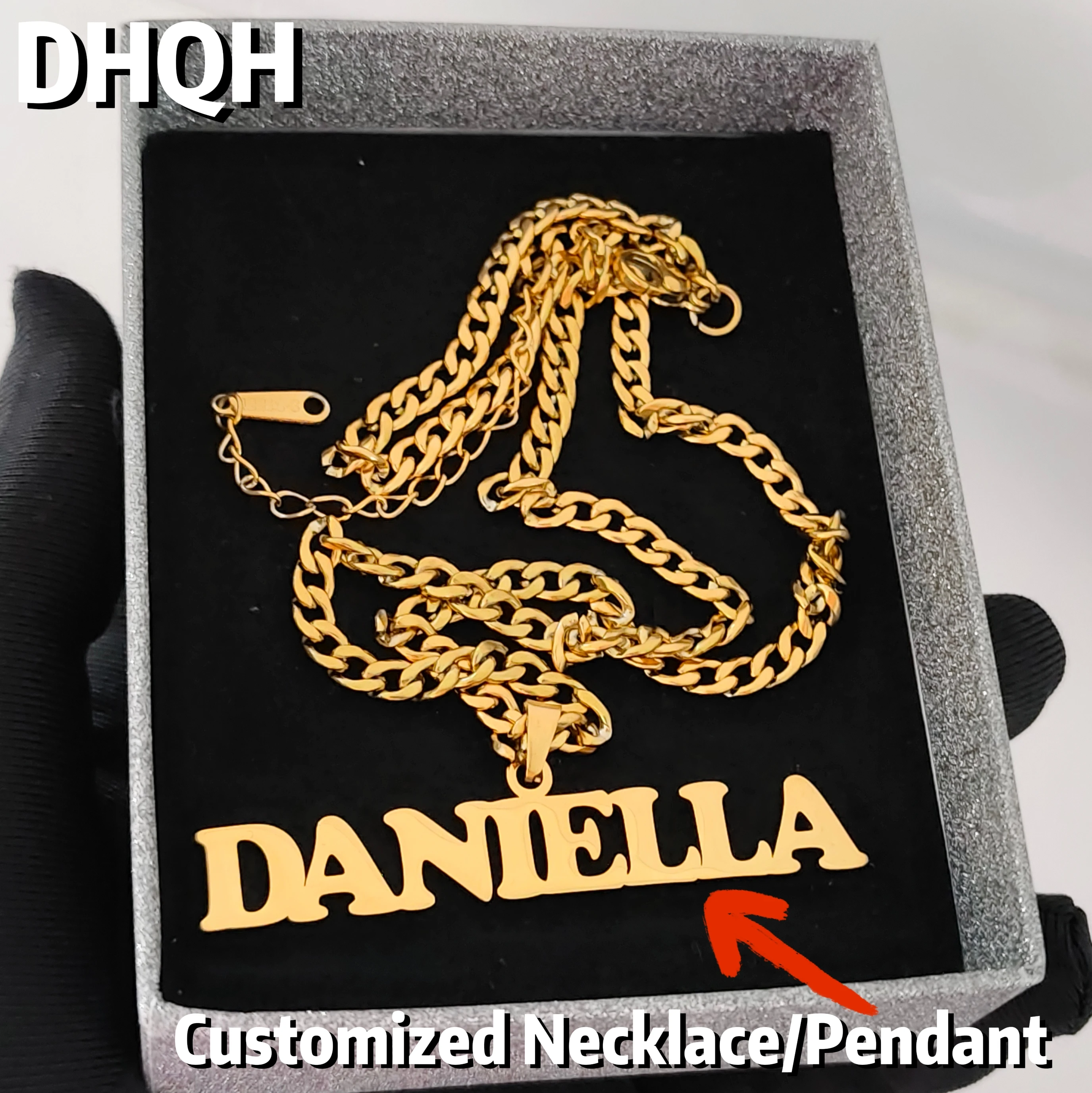 

DHQH Lovely Customized Name Necklace Personalized Letter Cute Pendant Christmas/Birthday Gift Factory Direct Sale Free Shipping