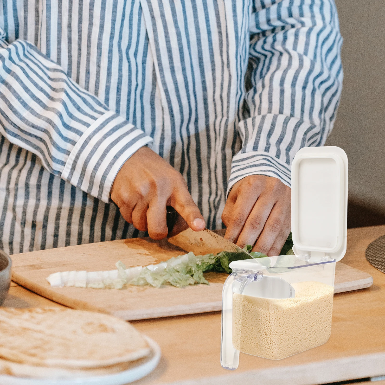 

Seasoning Box PP Spice Kitchen Multi Seasoning Box Gadgets Salt Pepper Container Kitchen Gadget Set Dust Proof Lid