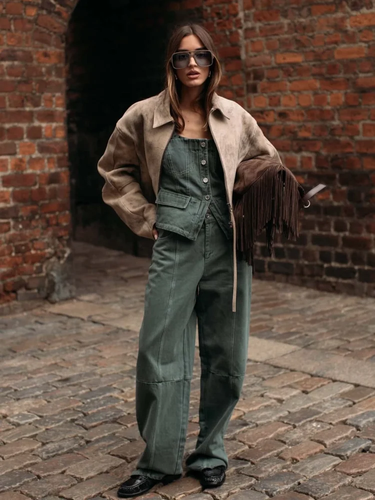 

Distressed Lapel Zipper Faux Leather Short Coats Women Fashion Turn-down Collar Full Sleeve Jackets New Autumn Ladies Outerwear
