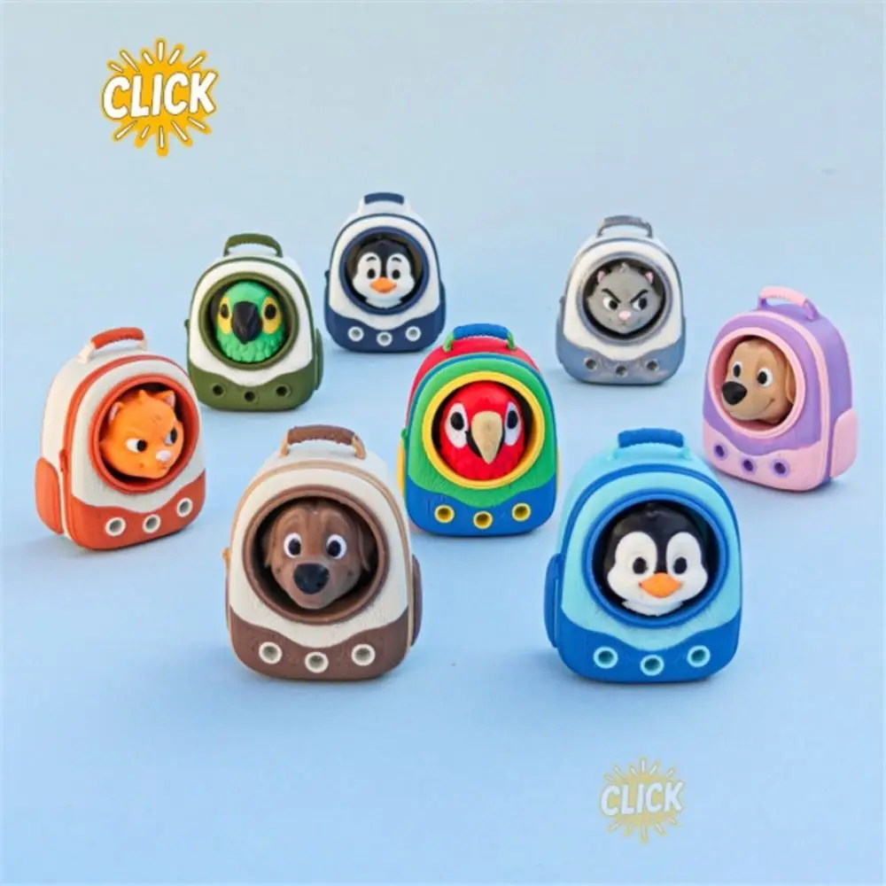 3D Printed Mini Pet Backpack Click Cute Press Design Fidget Keychain Kawaii Style Cute Cartoon Pendant Decoration Office Desk
