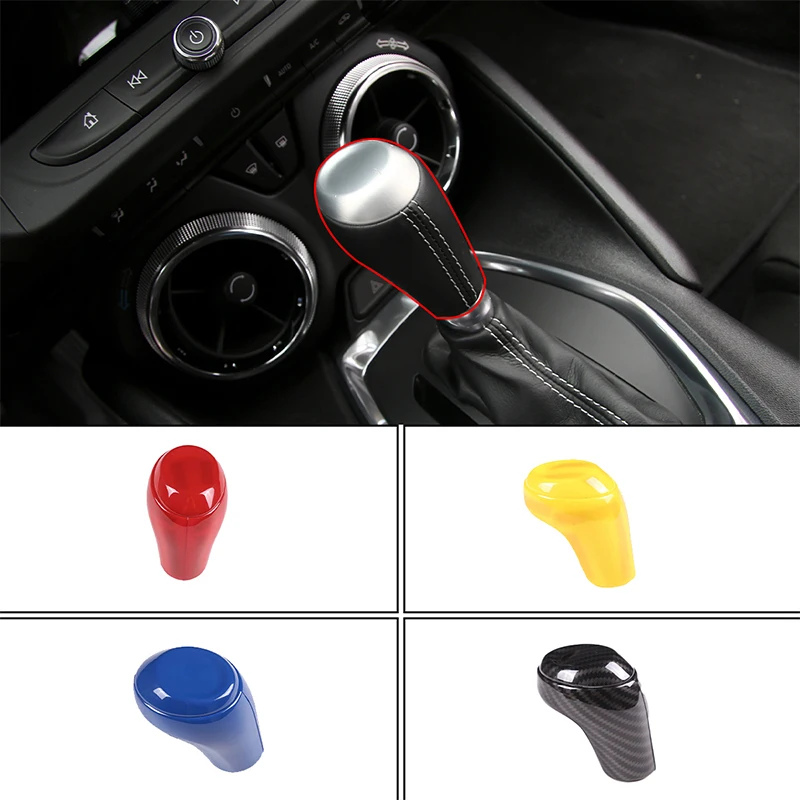 

ABS Plastic Car Gear Head Shift Knob Handle Cover Trim Sticker For Chevrolet Corvette C7 2014-2019 Auto Interior Accessories