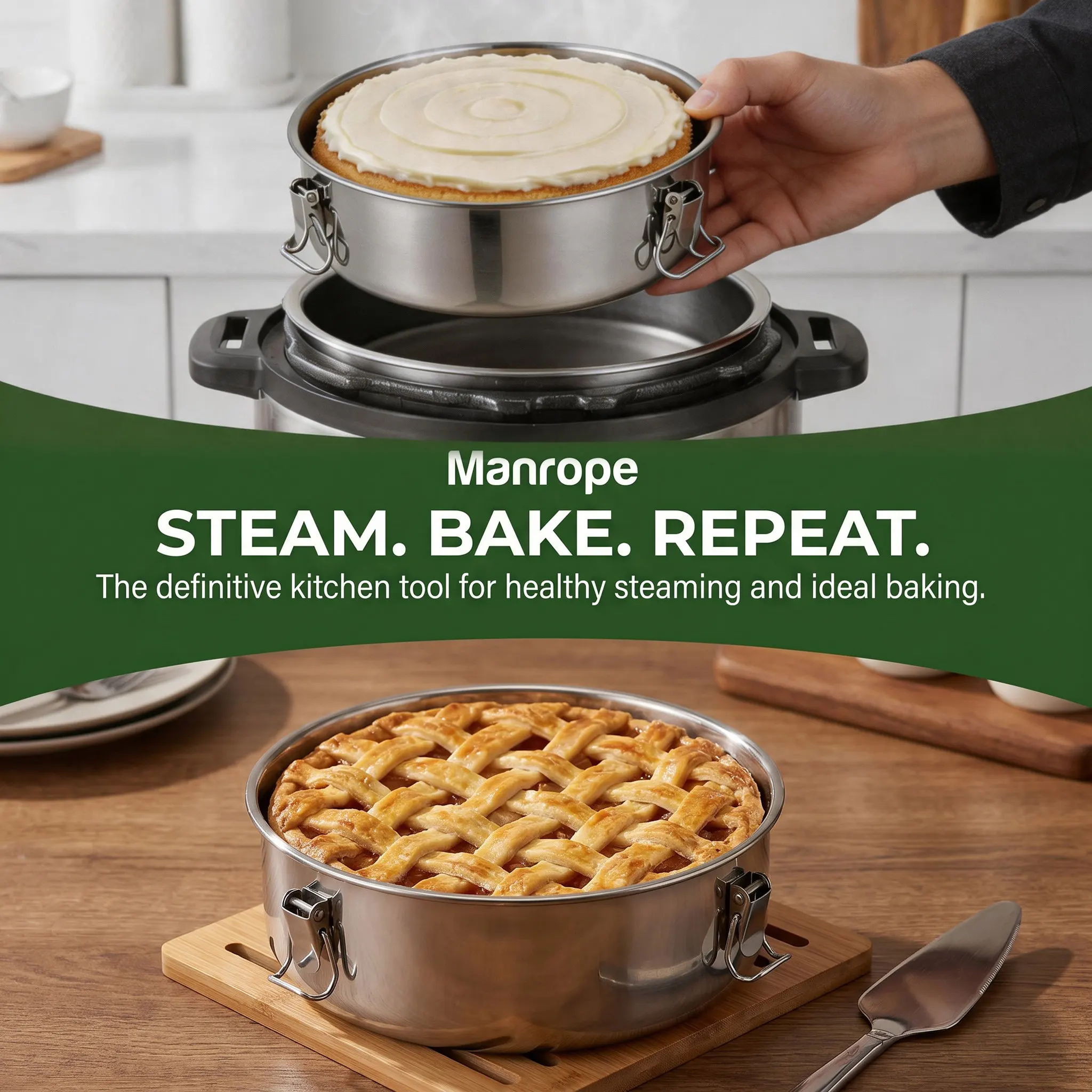 Flan Mold Lid Stainless Steel Flan Pan Kitchen Steamer Pot Steaming Cookware Multipurpose Baking Supplies Steamer Pot - view 5