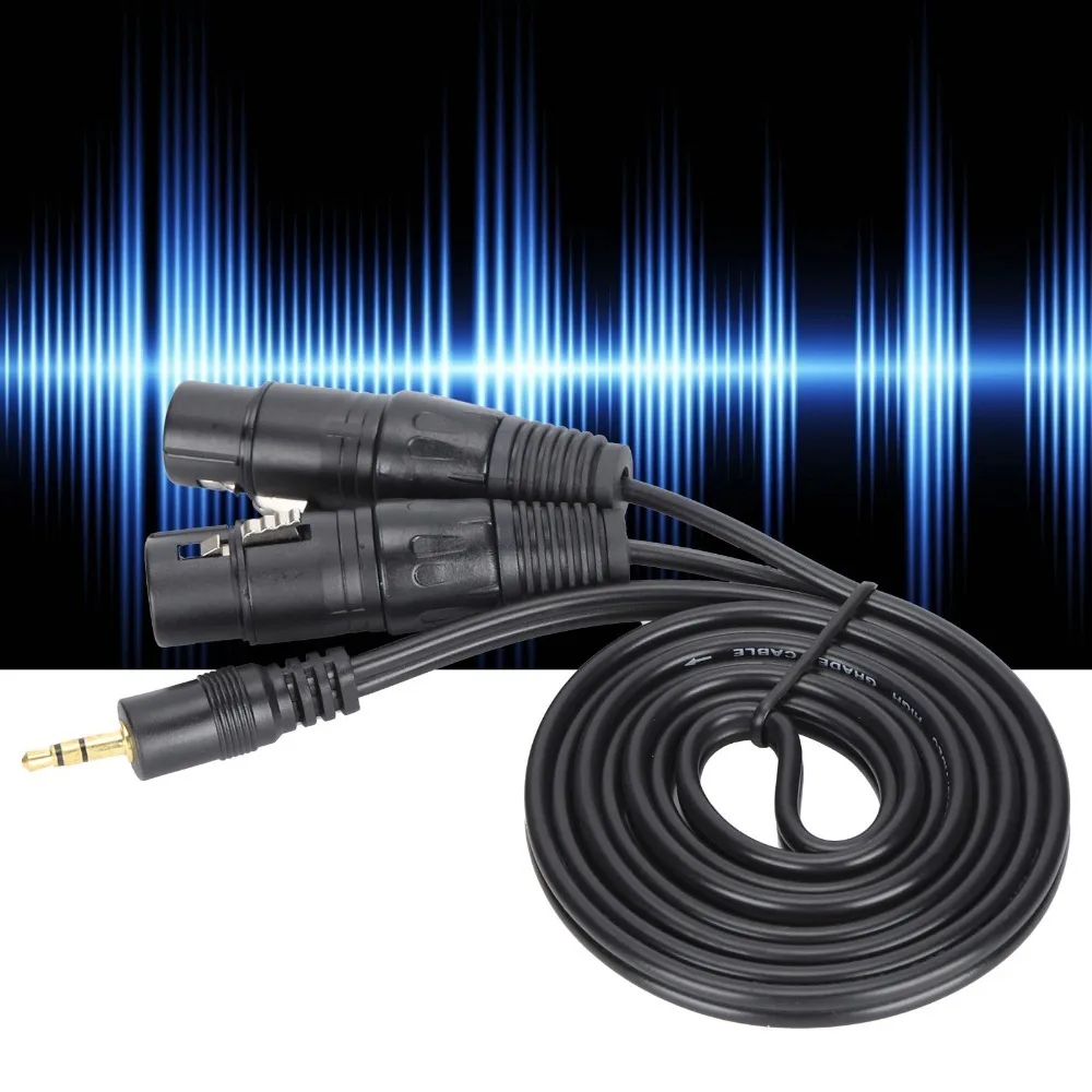 Thickened PVC Jacket 3.5mm to Dual 3PIN XLR Female Microphone Cable Flexible Plug and Play Y Splitter Cable TRS Audio Cable