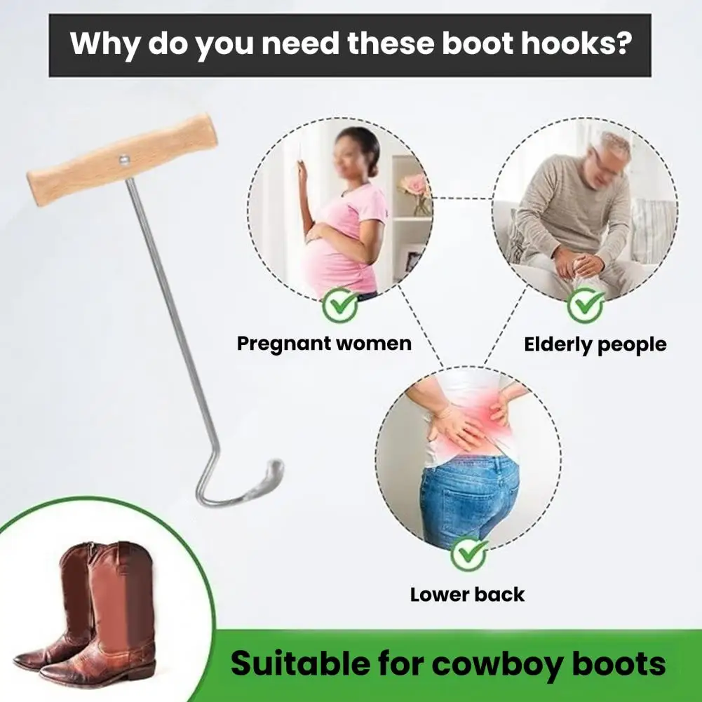back-pain-relief-tool-boot-jack-with-long-handle-portable-shoehorn-for-easy-removal-non-slip-grip-iron-boot-removal-tool-wooden