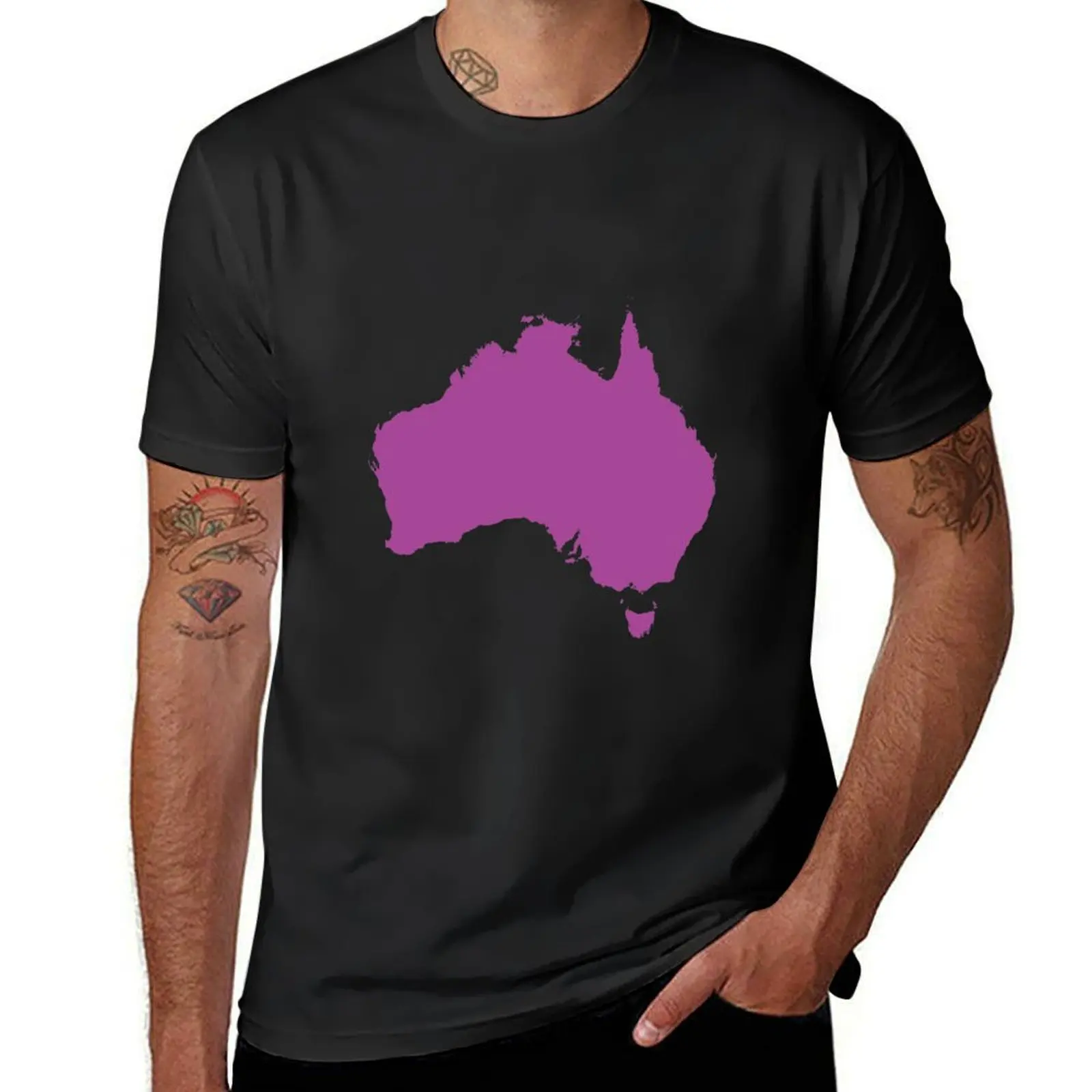 Australia Love in Berry T-Shirt summer clothes aesthetic clothes Blouse Men's clothing