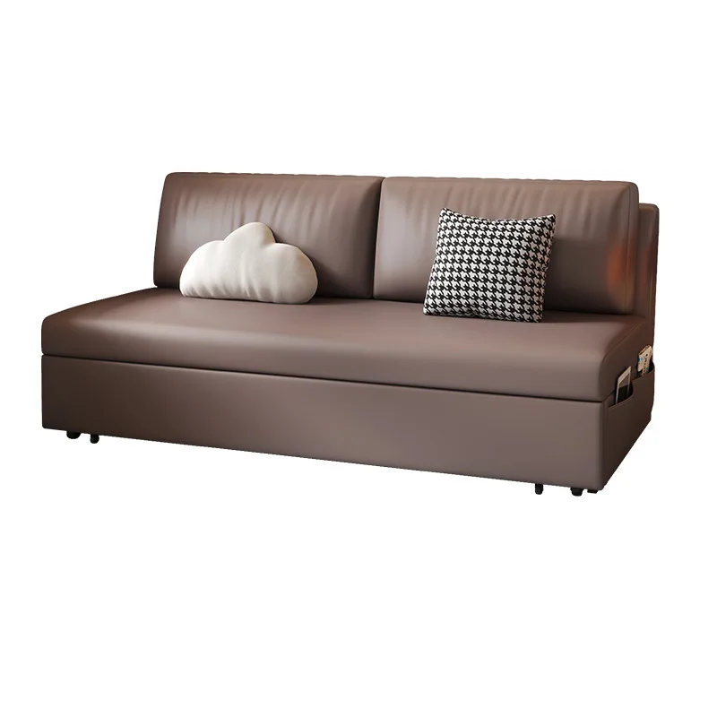 

Cat scratching leather sofa bed, living room and bedroom dual-use, folding 1.5 meters small apartment, 1.2 meters double