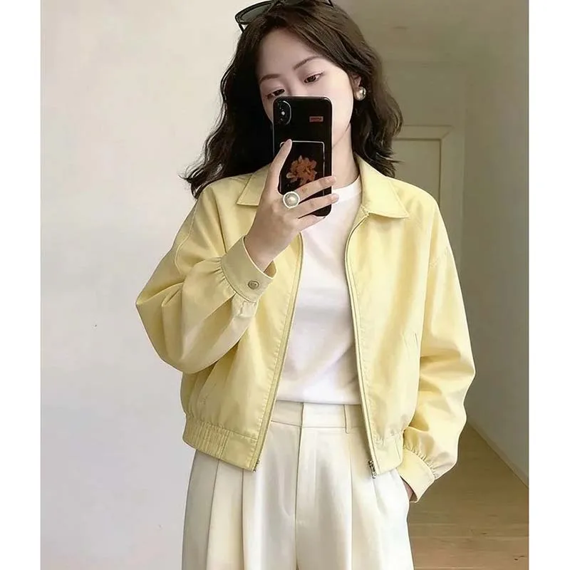 

Women Casual Short Coat 2026 New This Year's Popular Explosions Beautiful Yellow Beautiful Little Casual Short Coat Spring
