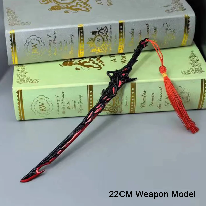 22cm Naraka Bladepoint Game Peripheral Metal Weapon Model Embers Tai Sword Replica Miniature Skin Type Arms Toys Crafts juguetes