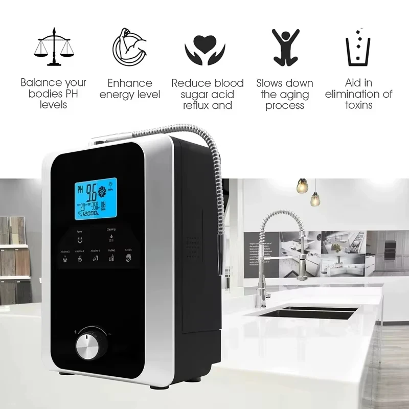 Ионизатор воды премиум-класса, генератор водородной воды, pH 3-11,0, щелочно-кислотный фильтр для воды ORP-800, 11 пластин, автоматическая очистка на ощупь